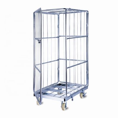 Les ventes en gros entreposent le fil Mesh Roll Container With Door de conteneur de cage de petit pain