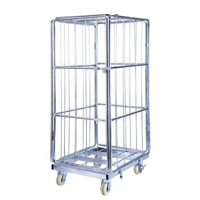 Conteneur dégrossi galvanisé de petit pain du chariot 4 à entrepôt de conteneur de cage de petit pain de sécurité