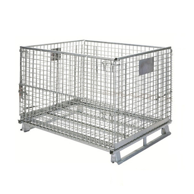 Cage en plastique de stockage d'entrepôt de poubelles de stockage en métal de cage de palette de supermarché