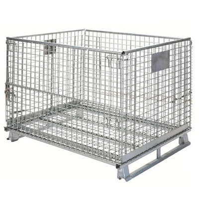 Cage portative en acier empilable bon marché d'entreposage en récipient d'entreposage de poubelle de Mesh Box Wire Cage Metal de palette