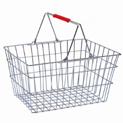Les paniers à provisions faits sur commande de supermarché câblent Mesh Stacking Metal Shopping Basket