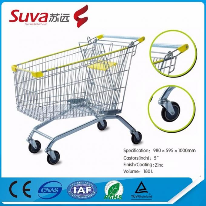chariot de achat français de supermarché à chariot européen géant à caddie