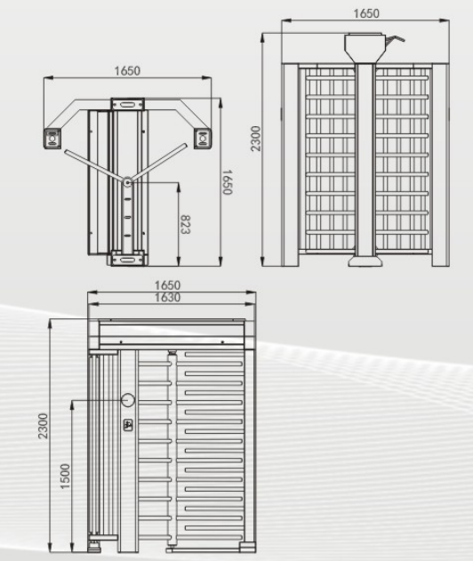 Tourniquet piétonnier de taille de porte de degré de sécurité de contrôle d'entrée plein